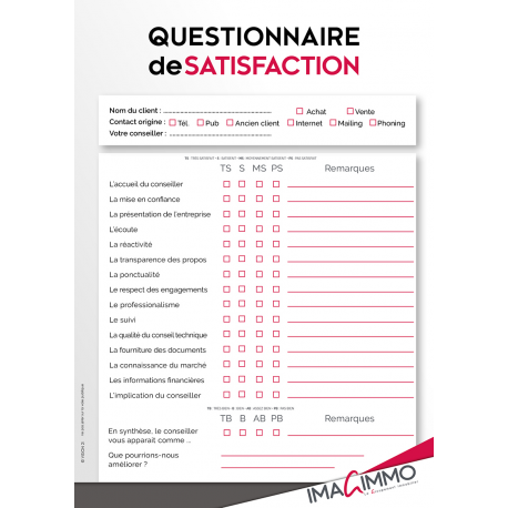 Questionnaire de satisfaction  A4